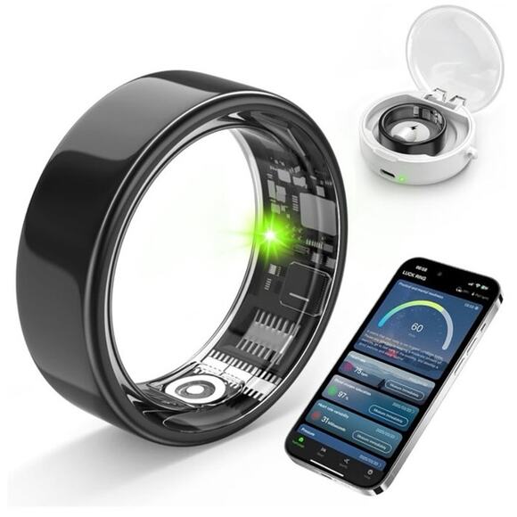 FREE SHARK Smart Ring for iPhone and Android Waterproof Black Size 11 New in Box - Picture 1 of 9